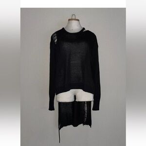 Kmrii Japan Black Unisex 1901-KT01 Geo Pullover Sweater Knit Size 1 Small